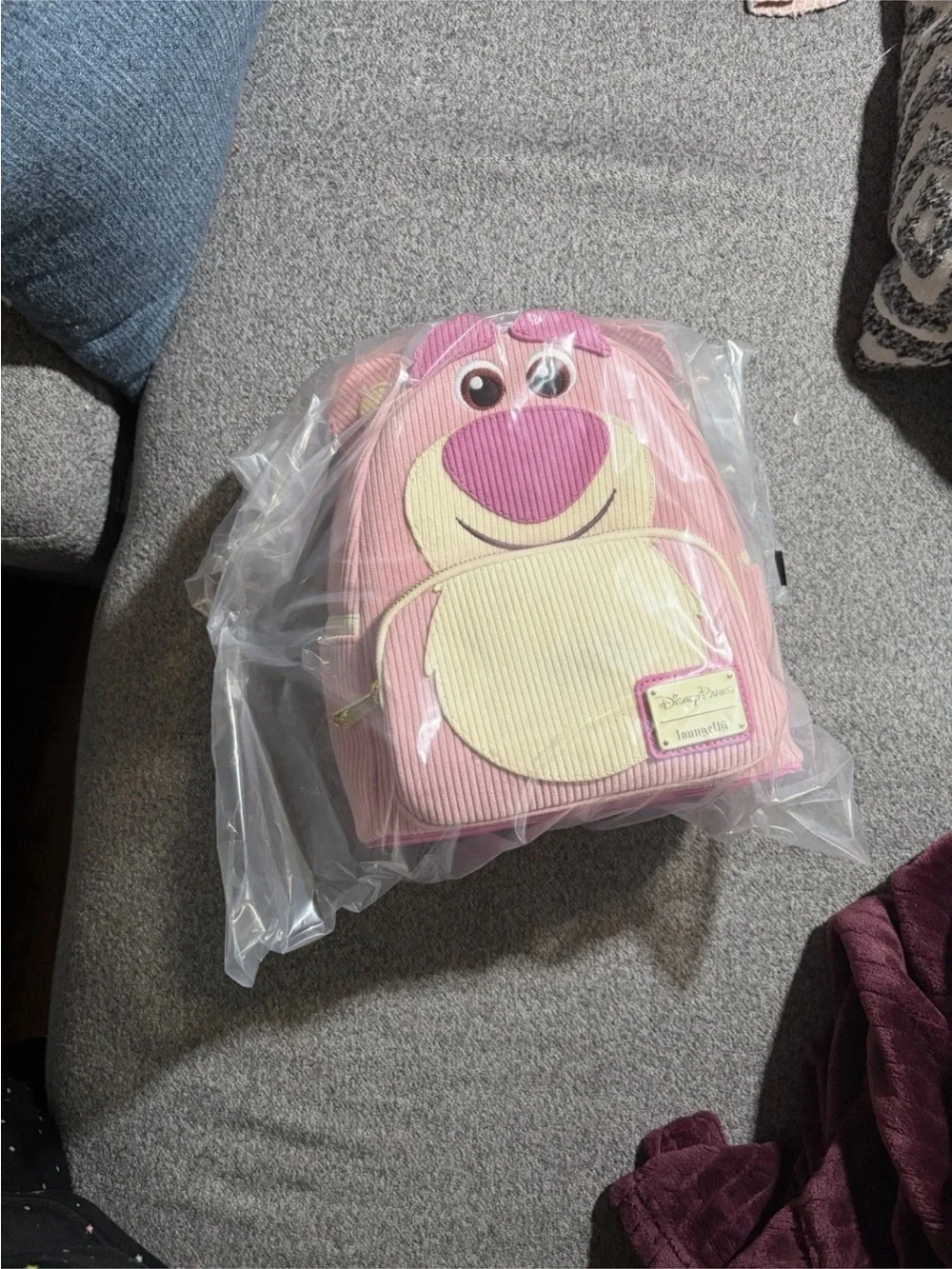 Loungefly Disney Pixar Toy Story Lotso Plush Mini Backpack Pink Strawberry Scent